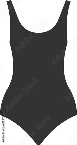 A swimsuit for a girl. Flat icon in black style.