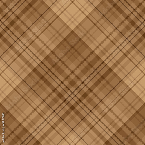 Seamless pattern in great light and dark brown colors for plaid, fabric, textile, clothes, tablecloth and other things. Vector image. 2