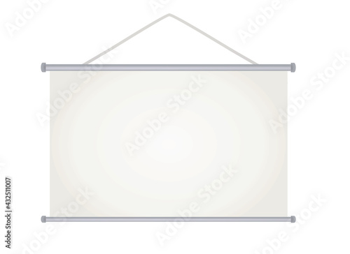 White screen projector board. vector