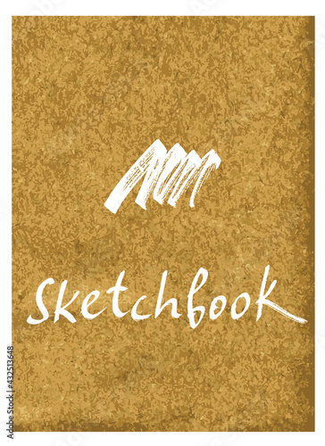 SKETCHBOOK. Lettering on kraft background. Typography for covers of notebooks and sketchbooks. 
