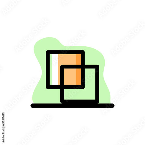 Pathfinder Minus Front Conceptual Icon Vector Illustration Design