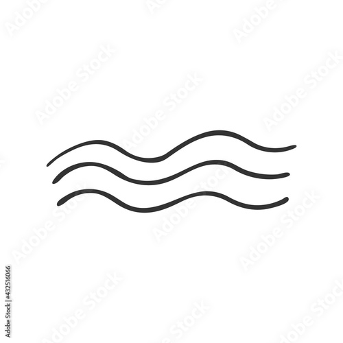 Hand-drawn  waves icon isolated on white background. Religion and Christianity. Christian symbols. Vector illustration