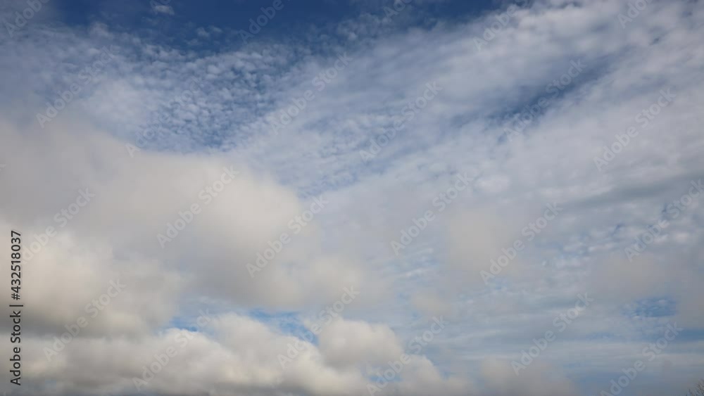 The movement of clouds in the blue sky The movement of clouds in the blue sky
