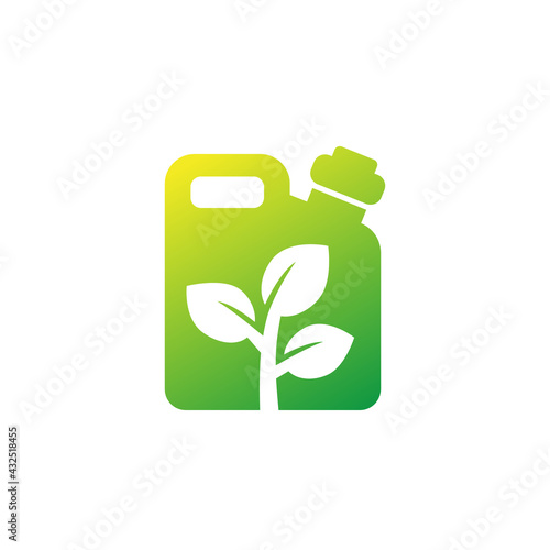 biofuel icon with canister and plant