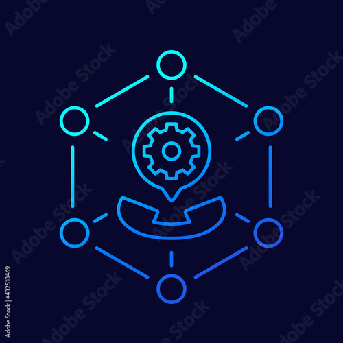call settings, voip line icon, vector