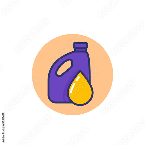 canister icon with oil drop, vector