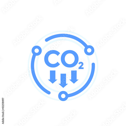 carbon dioxide emissions, reduce co2 emission icon