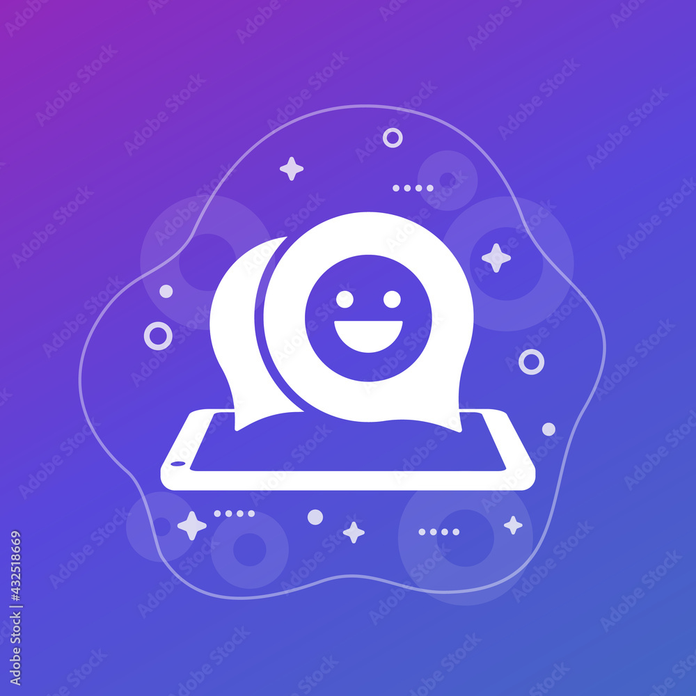 positive, good feedback icon with a smart phone positive, good feedback icon with a smart phone