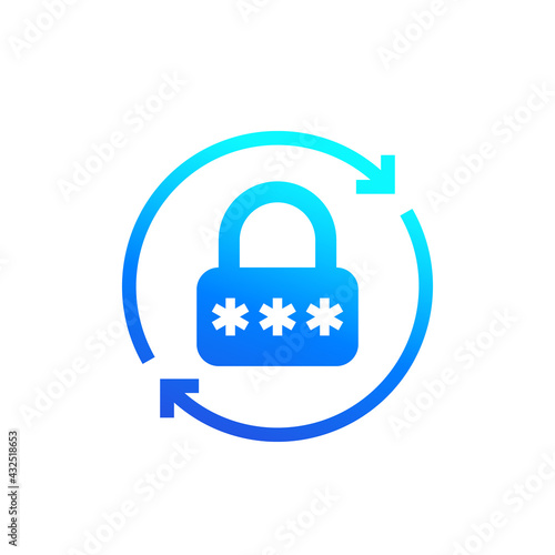 password reset icon for apps, vector