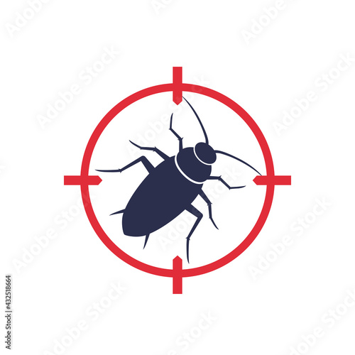 pest control icon with a roach
