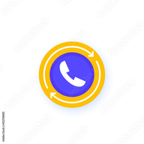 request call, callback icon with a phone
