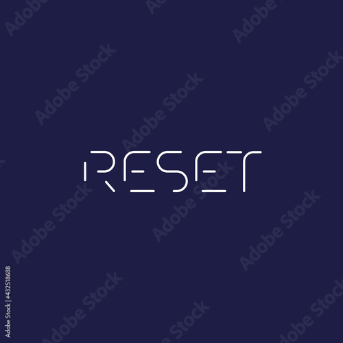 Reset vector logo design, line letters