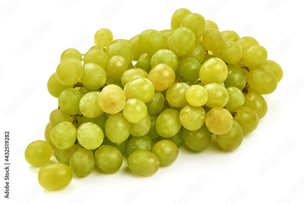 Ripe green grape, isolated on white background
