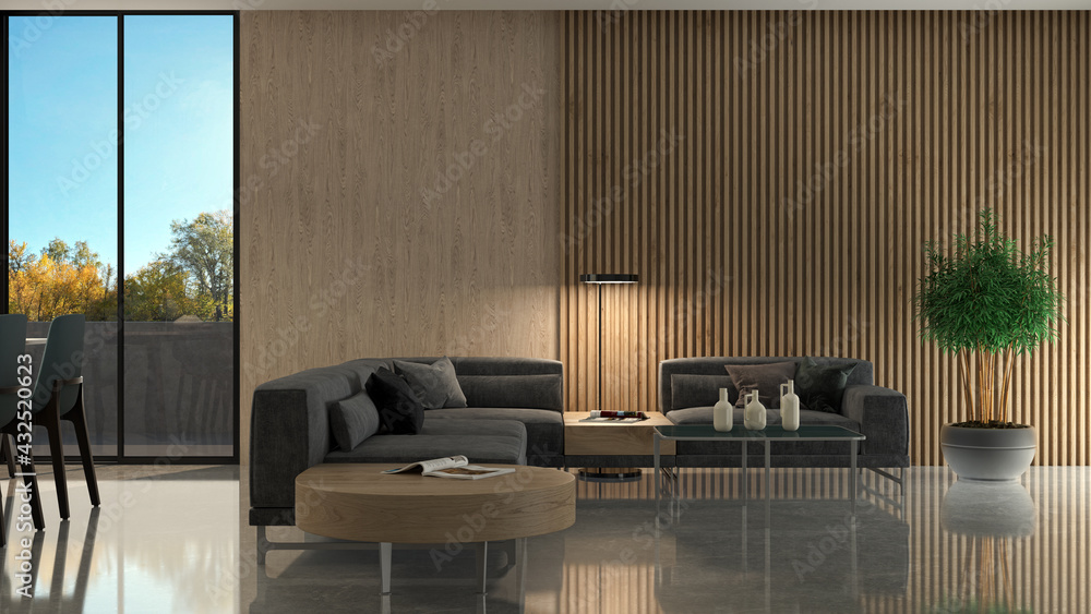 Illustration 3D rendering large luxury modern bright interiors Living room mockup computer digitally generated image Illustration 3D rendering large luxury modern bright interiors Living room mockup computer digitally generated image