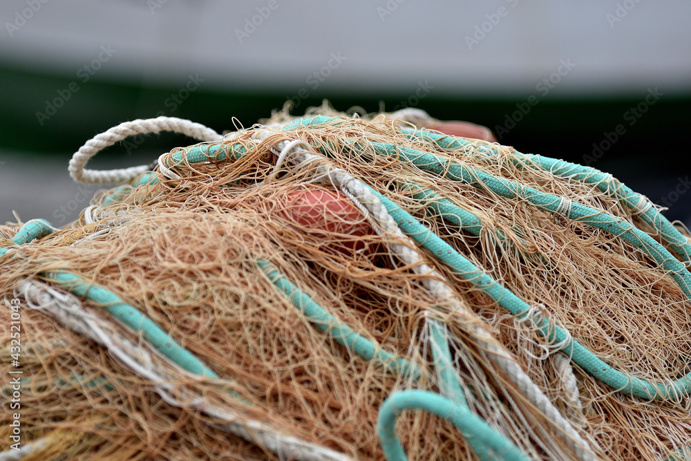 details of fishing nets with ropes and floats details of fishing nets with ropes and floats