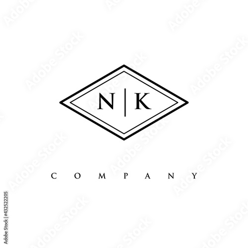 initial NK logo design vector
