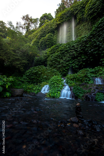 Benang Kelambu Waterfall located in Lombok, West Nusa Tenggara, Indonesia photo