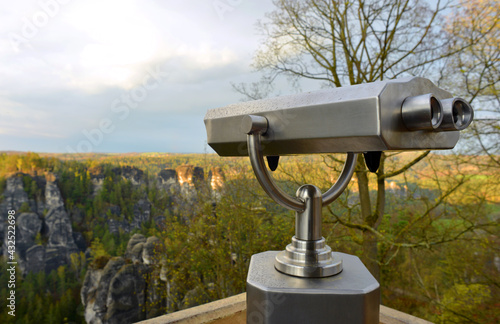 Binocular viewer and panorama Saxon Switzerland, Germany
