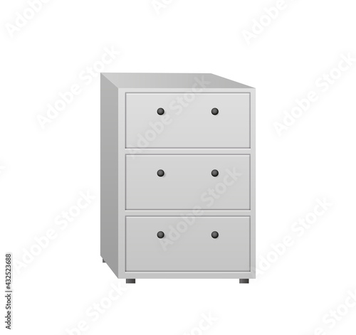 Realistic Drawer Chest Icon