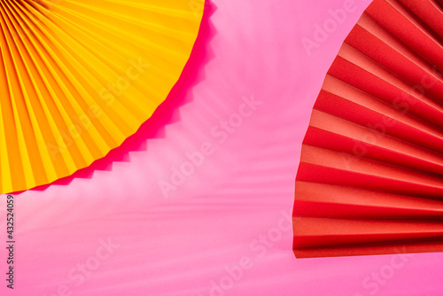 Colorful paper fan fashion booth scene map