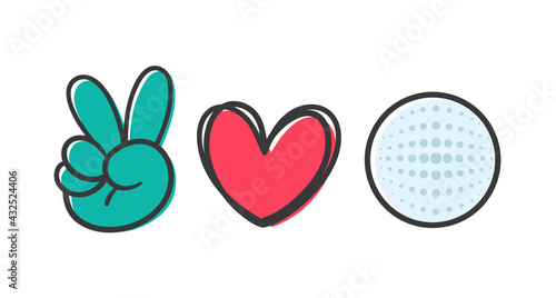 peace love sport. Sports ball design for the lovers of sports for health.