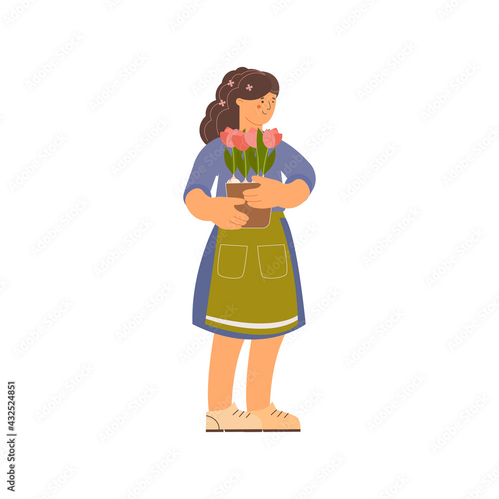 Woman With Flowerpot Composition Woman With Flowerpot Composition