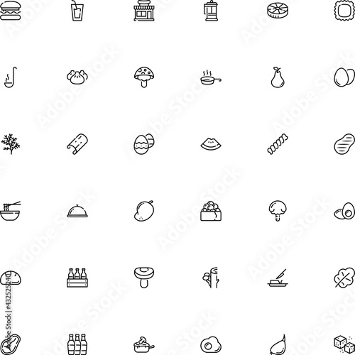 icon vector icon set such as: square, steam, julienne, platter, asia, omelette, commercial, steamer, ruote, ladle, pastry, bowl, rice, skillet, pan, aroma, earthstar, ornament, bakery, pot, clear