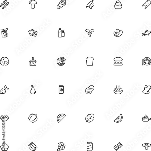 icon vector icon set such as: temaki, life, rasher, parsley, poster, drawn, freshness, dairy, fishing, decoration, pizza, solid, cinnamon, beet, appetizer, straw, happy, smoothie, unhealthy, animal