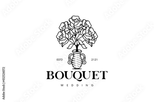 Roses Bouquet Logo Design