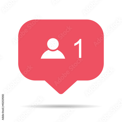 Follower notification symbol for application. Web app button for social media. Vector illustration icon
