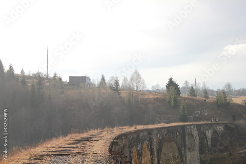 Viaduct in the village of Vorokhta in the Carpathians