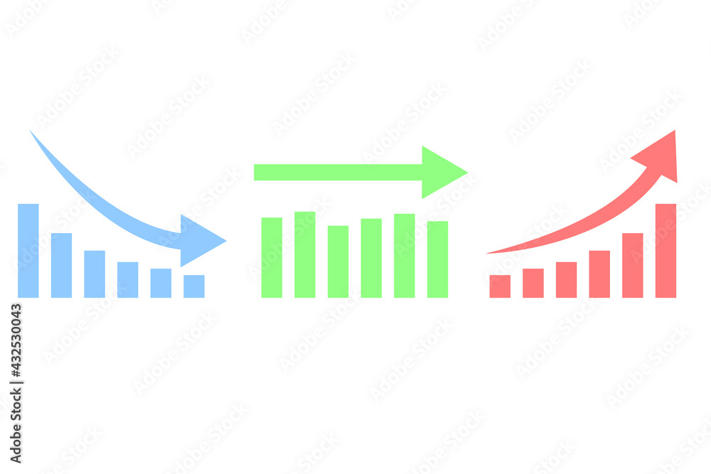 上昇 平坦 下降のグラフ ベクターイラスト Stock Vector Adobe Stock