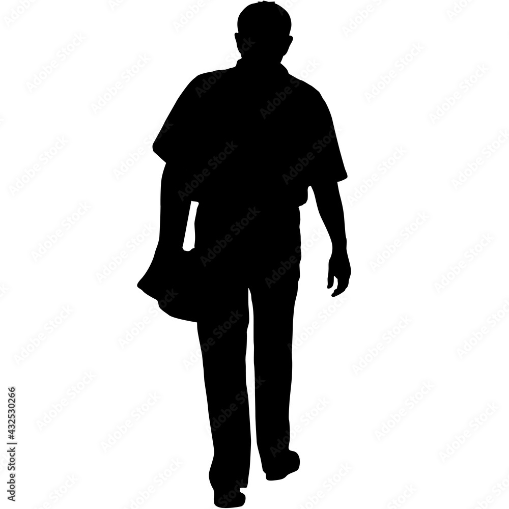 Silhouette of a walking man on a white background Silhouette of a walking man on a white background