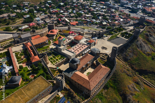 photograph of the Akhaltsikhe fortress from a drone. tourist place in Georgia. fortress Rabat photo