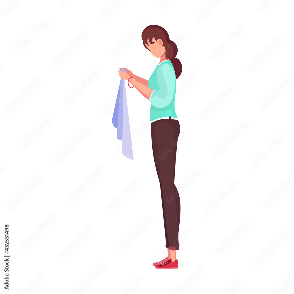 Woman With Fabric Composition Woman With Fabric Composition