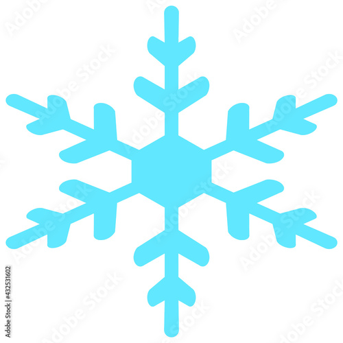 Snowflake icon. Blue snowflake vector illustration on transparent background.