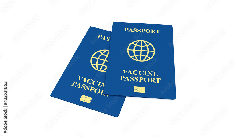 Group of Coronavirus vaccination document. Covid-19 Passports on white background Group of Coronavirus vaccination document. Covid-19 Passports on white background