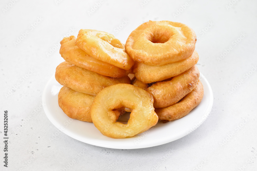 Homemade donuts on plate