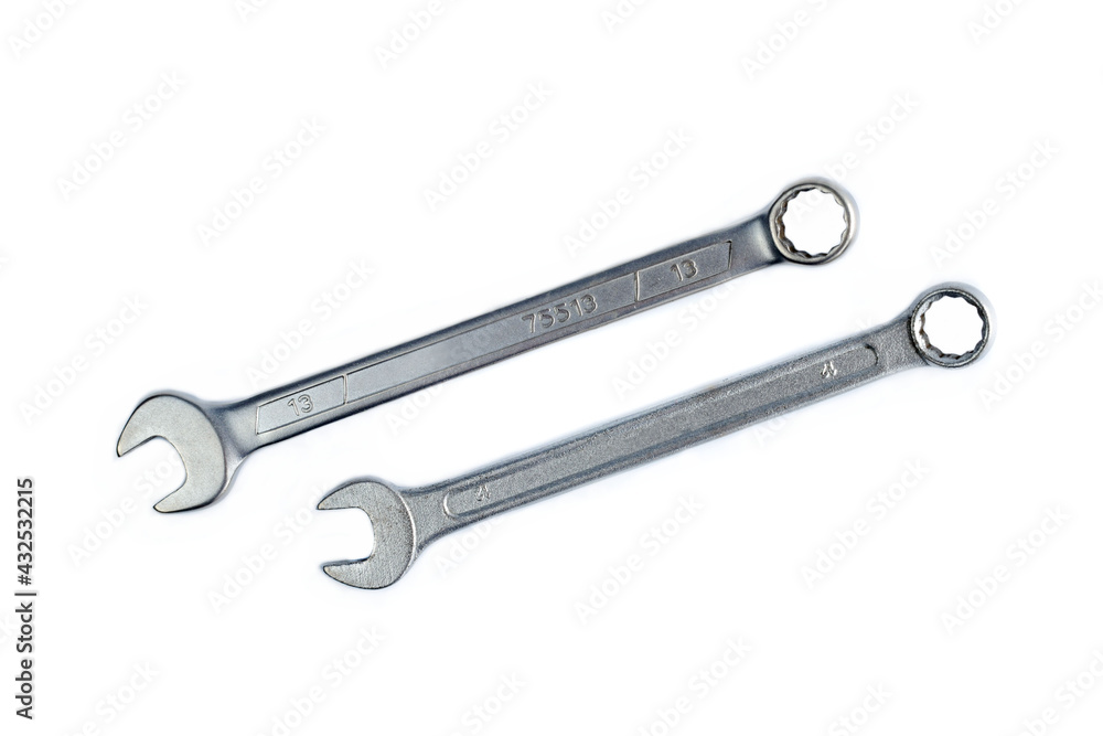 Double sided combination wrench isolated on white background Double sided combination wrench isolated on white background