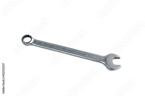 Double sided combination wrench isolated on white background © NADEZHDA