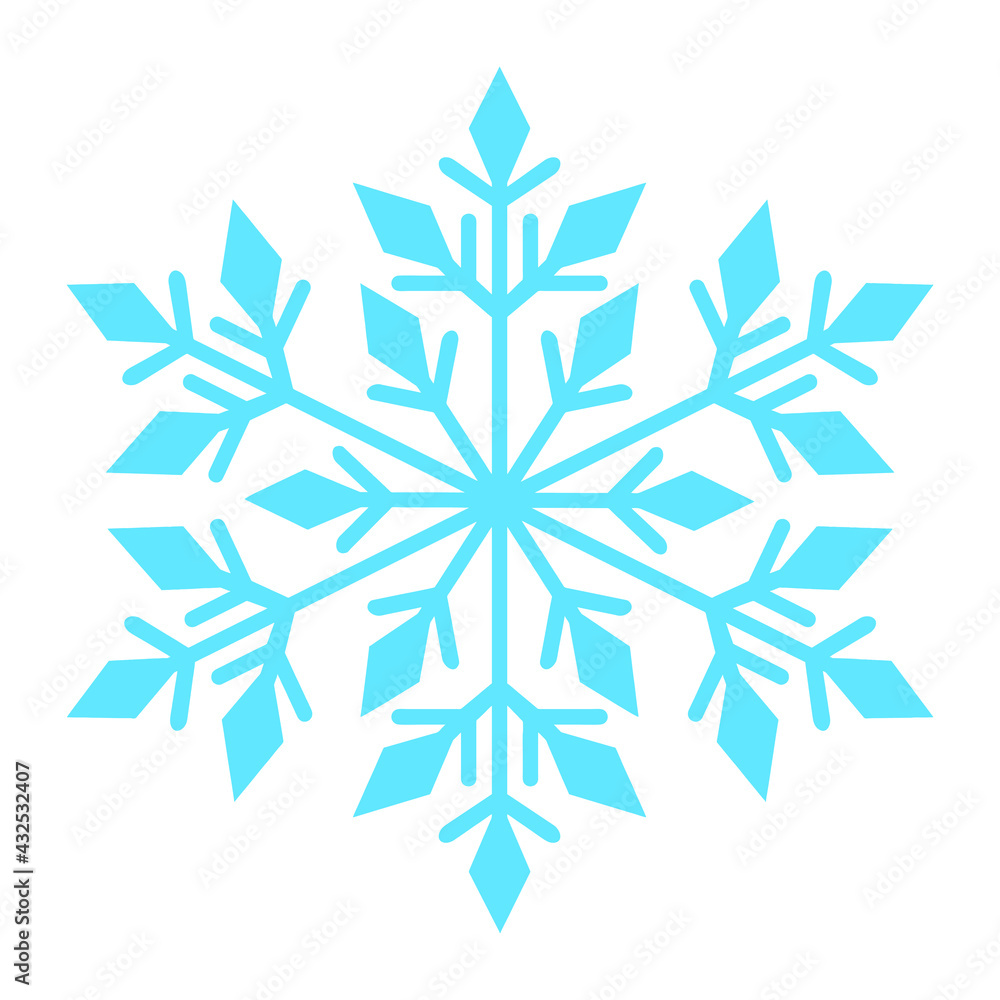 Snowflake icon. Blue snowflake vector illustration on transparent background. Snowflake icon. Blue snowflake vector illustration on transparent background.