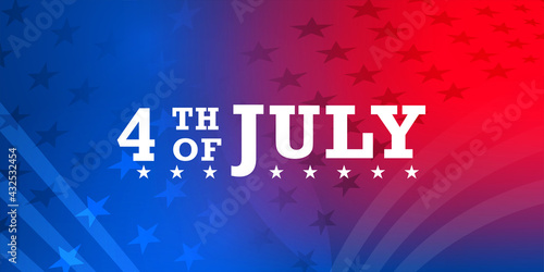 USA modern 4th of July lettering design with stars on USA stars and stripes abstract sale banner, discount banner, advertisement banner background. Vector illustration.
