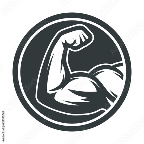 Bodybuilder flex arm. Strong biceps. Muscle arms