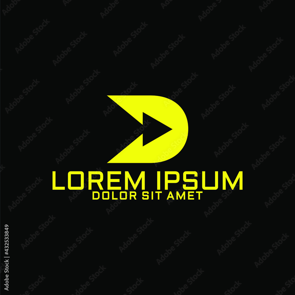 Obraz premium Creative, simple and elegant Initial letter D arrow fast logo template in flat design monogram illustration