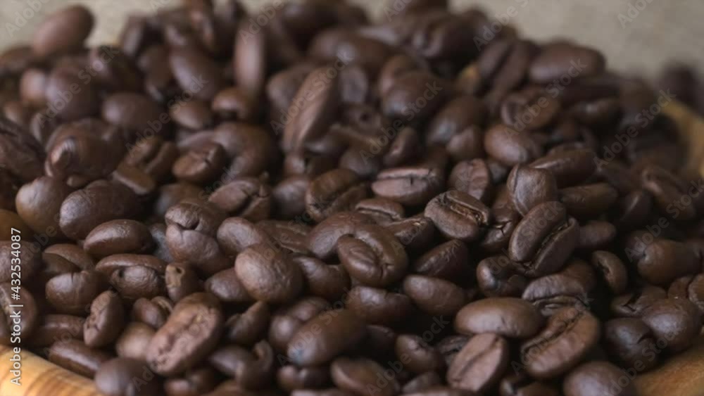 slow motion of coffee beans slow motion of coffee beans