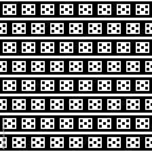 Seamless horizontal pattern. Black vector shape.