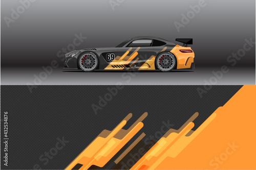 Abstract Race car wrap sticker design and sports background for daily use racing livery or car vinyl stickers