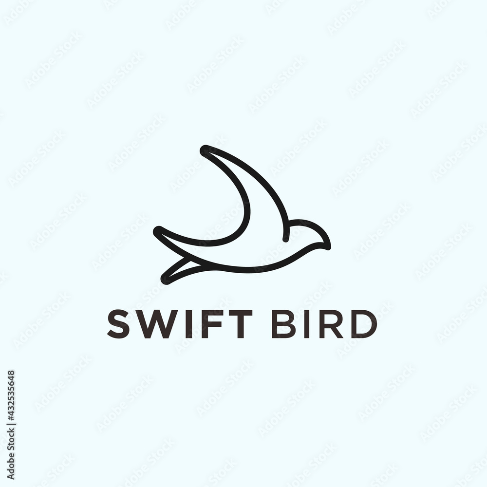 abstract swallow bird logo. swift bird icon abstract swallow bird logo. swift bird icon