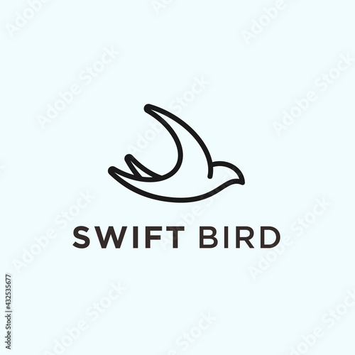 abstract swallow bird logo. swift bird icon