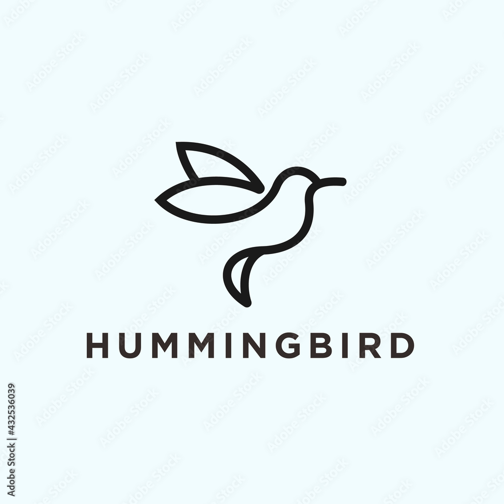 abstract hummingbird logo. bird icon